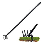 2-in-1 Garden Rake and Stirrup Hoe – Manual Weeding Cultivator